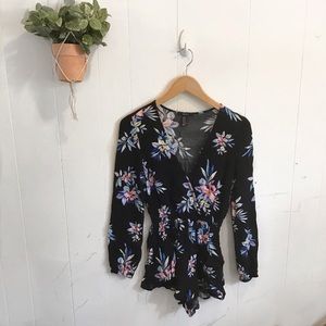 Forever 21 Floral Surplice Romper!